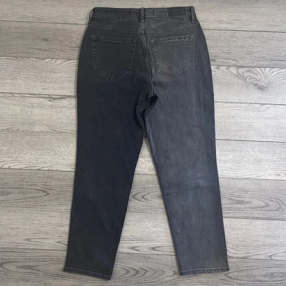 Hollister Size 27 Curvy High Rise Colorblock Black Cotton Denim Mom Jeans Y2K